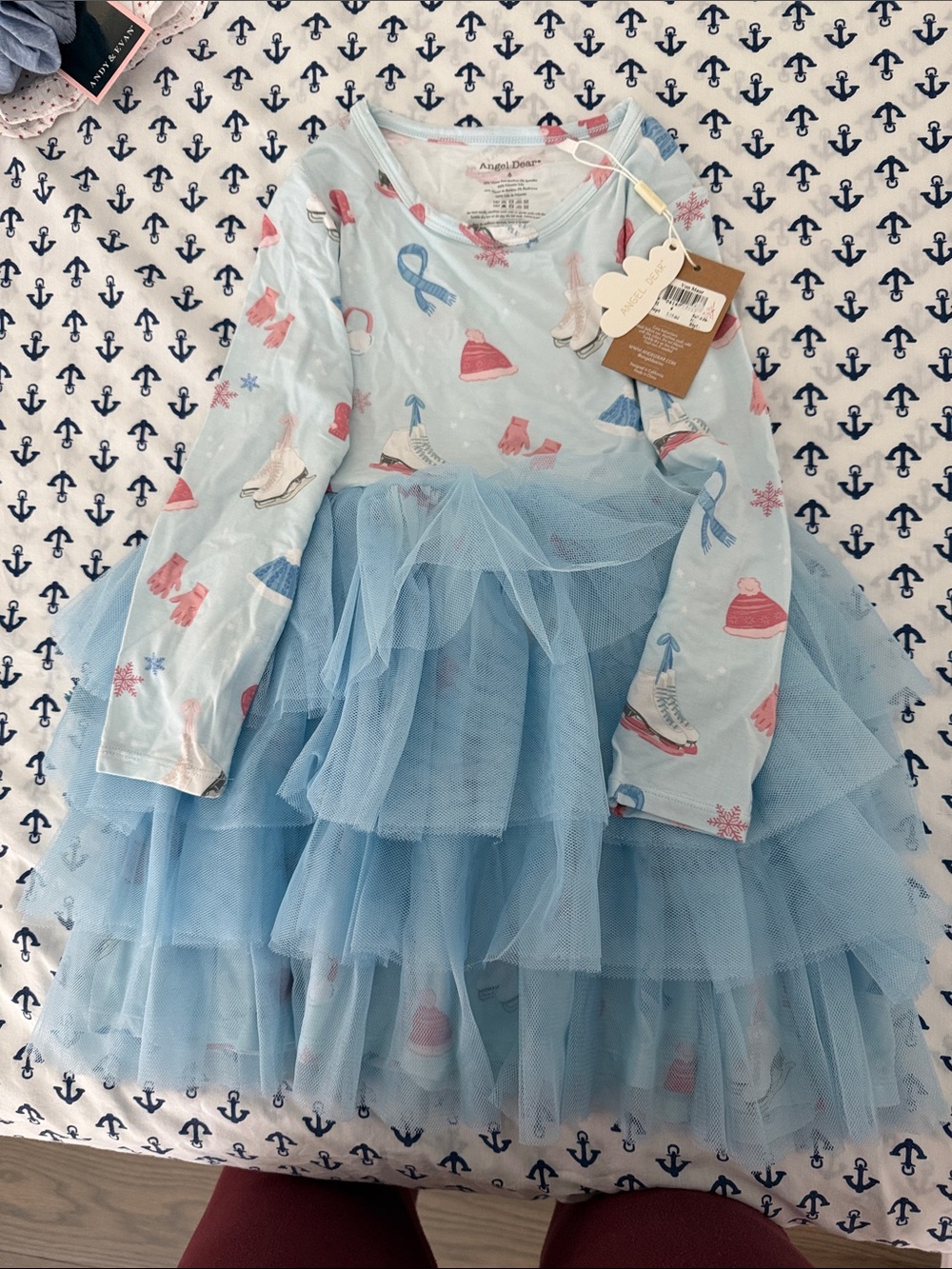 Angel Dear Light Blue Tulle Ice Skates Dress